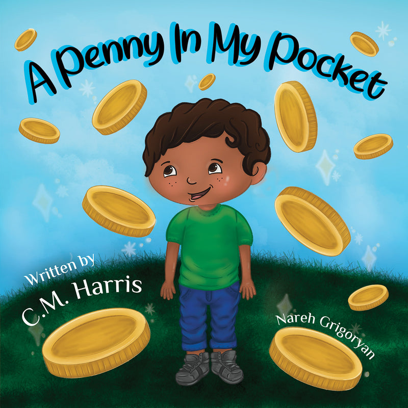 Book cover of 'A Penny In My Pocket' with a child and coins